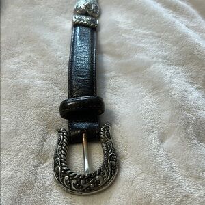 Brighton brown and Silver Ornate Leather Belt